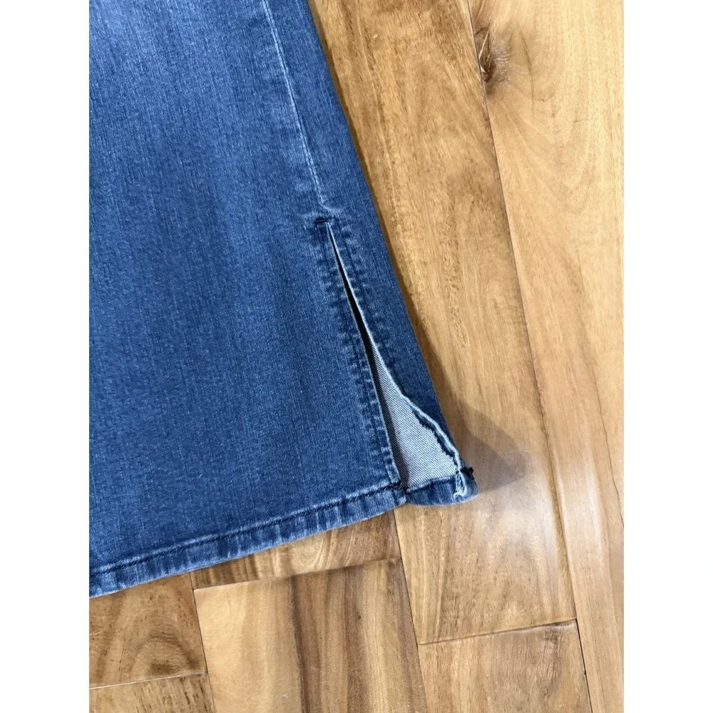 Michael Kors‎ Jeans Women Size 4 Blue Stretch Denim Dark Wash Flare Split Leg